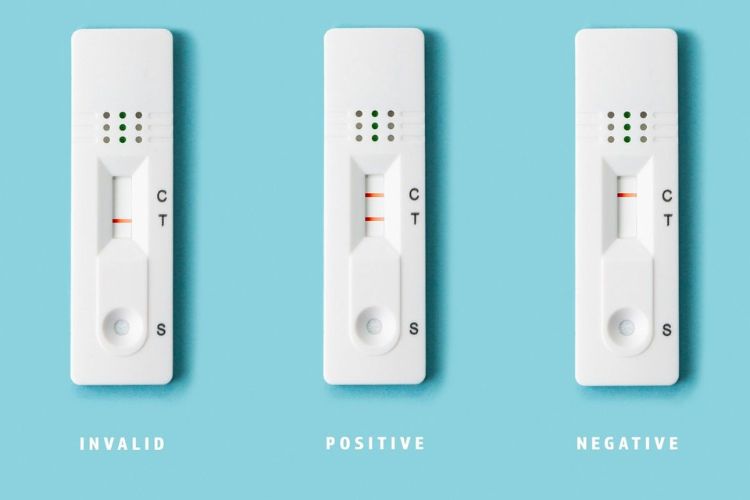 lateral flow test positive and negative