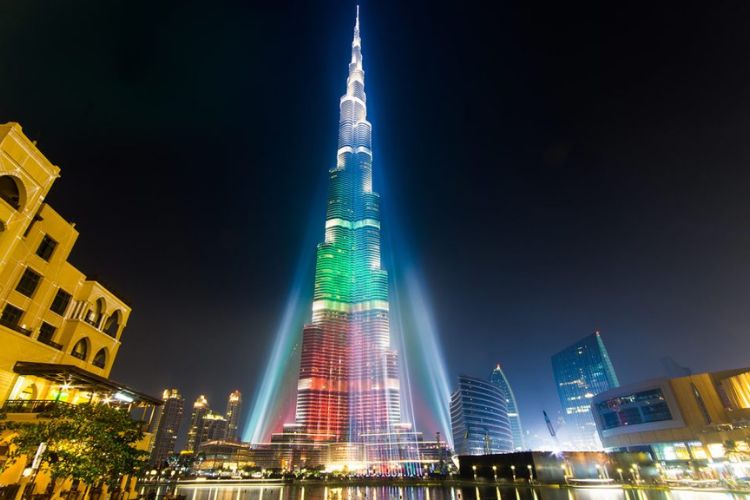 uae national day Burj Khalifa and Downtown Dubai